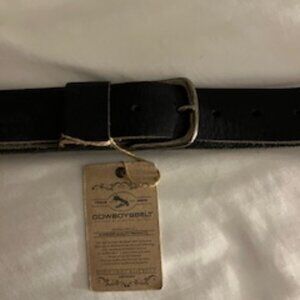 NWT Cowboysbelt Leather Distressed Black 1 1/4" Width Belt Size 95 Med.